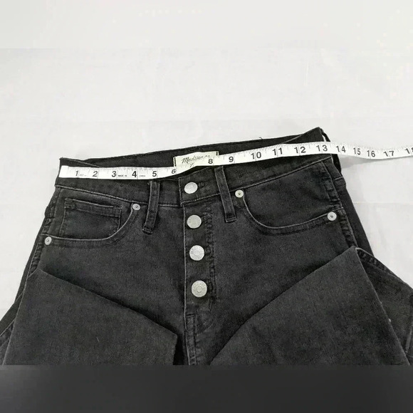 Madewell Stovepipe Women's Size 25 4 Button Black Jeans - Picture 7 of 11